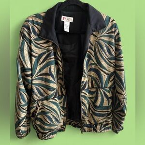 Vintage Lavon Geometric Print Windbreaker Jacket